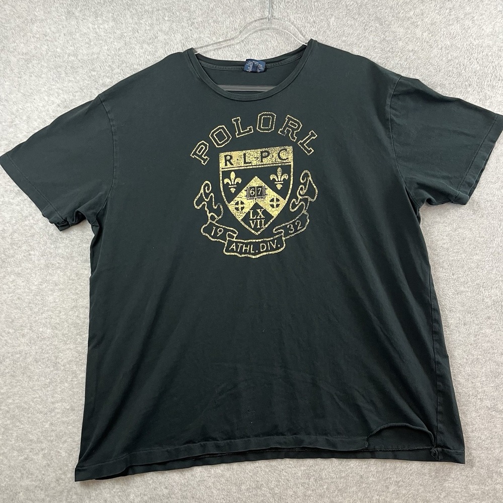 Vintage Polo Ralph Lauren Shield Coat of Arms‎ Logo T-Shirt 90s Single Stitch